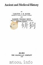 ANCIENT AND MEDIEVAL HISTORY（1947 PDF版）