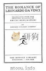 THE ROMANCE OF LEONARDO DA VINCI 1928 PDF电子版封面