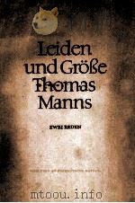 LEIDEN UND GROSSE THOMAS MANNS 1956 PDF电子版封面 HANS MAYER