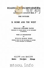 READINGS IN ANCIENT HISTORY 1913 PDF电子版封面