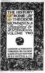 THE HISTORY OF ROME VOLUME TWO 1921 PDF电子版封面