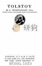 TOLSTOY PDF电子版封面 L.WINSTANLEY