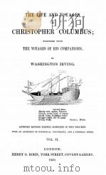 THE LIFE AND VOYAGES OF CHRISTOPHER COLUMBUS VOL.Ⅱ 1850 PDF电子版封面