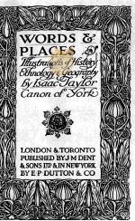 WORDS & PLACES 1921 PDF电子版封面 ISAAC TAYLOR