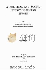 A POLITICAL AND SOCIAL HISTORY OF MODERN EUROPE（1925 PDF版）