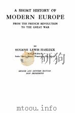 A SHORT HISTORY OF MODERN EUROPE SECOND AND REVISED EDITION PDF电子版封面