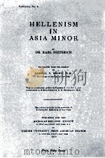 HELLENISM IN ASIA MINOR（1918 PDF版）