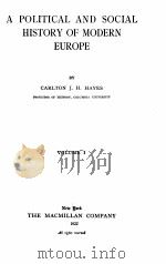 A POLITICAL AND SOCIAL HISTORY OF MOSERN EUROPE VOLUME Ⅰ（1922 PDF版）