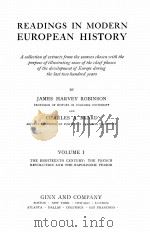 READINGS IN MODERN EUROPEAN HISTORY VOLUME Ⅰ（1908 PDF版）