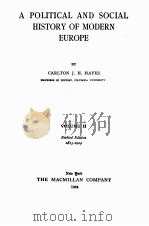 A POLITICAL AND SOCIAL HISTORY OF MODERN EUROPE VOLUME Ⅱ 1815-1924（1924 PDF版）
