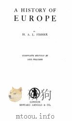 A HISTORY OF EUROPE（1949 PDF版）