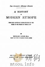 A HISTORY OF MODERN EUROPE PDF电子版封面 RICHARD LODGE