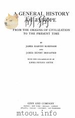 A GENERAL HISTORY OF EUROPE（1926 PDF版）