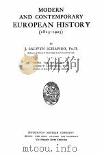 MODERN AND CONTEMPORARY EUROPEAN HISTORY （1815-1923）（ PDF版）