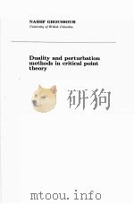 DUALITY AND PERTURBATION METHODS IN CRITICAL POINT THEORY PDF电子版封面 0521440254 NASSIF GHOUSSOUB
