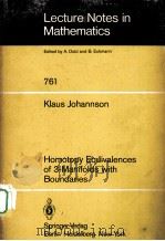 HOMOTOPY EQUIVALENCES OF 3-MANIFOLDS WITH BOUNDARIES 1979 PDF电子版封面 3540097147