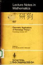 GEOMETRIC APPLICATIONS OF HOMOTOPY THEORY 1 1978 PDF电子版封面 354008858X