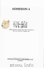 ADHESION 4 PDF电子版封面 0853348618 K.W.ALLEN