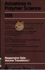 RESPONSICE GELS:VOLUME TRANSITIONS 1 PDF电子版封面 3540567917 K.DUSEK