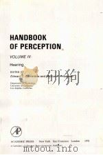HANDBOOK OF PERCEPTION  VOLUME 4  HEARING（1978 PDF版）