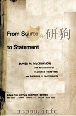 FROM SOURCE TO STATEMENT     PDF电子版封面    JAMES M.MCCRIMMON 