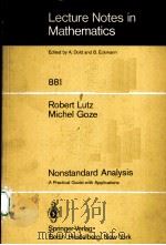 NONSTANDARD ANALYSIS:A PRACTICAL GUIDE WITH APPLICATIONS 1981 PDF电子版封面 3540108793