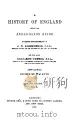 HISTORY OF ENGLAND UNDER THE ANGLO-SAXON KINGS VOL.Ⅰ NEW EDITION 1894 PDF电子版封面