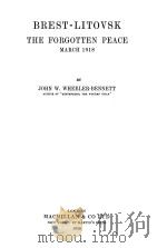 BREST-LITOVSK THE FORGOTTEN PEACE 1956 PDF电子版封面