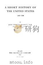 A SHORT HISTORY OF THE UNITED STATES 1492-1920（1925 PDF版）