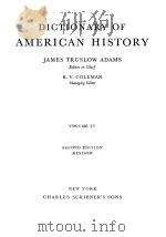 DICTIONARY OF AMERICAN HISTORY VOLUME Ⅳ SECOND EDITION REVISED 1940 PDF电子版封面