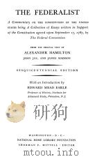 THE FEDERALIST SESQUICENTENNIAL EDITION PDF电子版封面