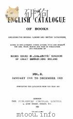 THE ENGLISH CATALOGUE OF BOOKS VOL.Ⅹ（1921 PDF版）