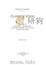 CLASSIFICATION CLASS G SECOND EDITION 1928 PDF电子版封面