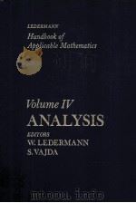 HANDBOOK OF APPLICABILE MATHEMATICS  VOLUME 4  ANALYSIS（ PDF版）