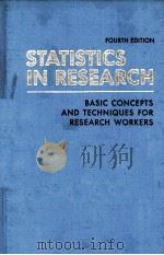 STATISTICS IN RESEARCH FOURTH EDITION PDF电子版封面 081381569X BERNARD OSTLE,LINDA C.MALONE