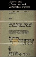 REDUNDANCY IN MATHEMATICAL PROGRAMMING PDF电子版封面 3540115528 MARK H.KARWAN,VAHID LOTFI,JAN