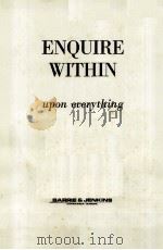 ENQUIRE WITHIN:UPON EVERYTHING PDF电子版封面