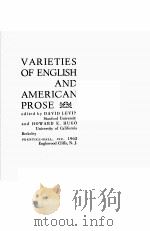 VARIETIES OF ENGLISH AND AMERICAN PROSE 1962 PDF电子版封面