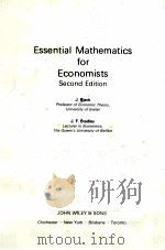 ESSENTIAL MATHEMATICS FOR ECONOMISTS SECOND EDITION PDF电子版封面 0471276596 J.BLACK,J.F.BRADLEY