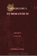 CONGRESSUS NUMERANTIUM VOLUME 37 1983 PDF电子版封面 0919628370