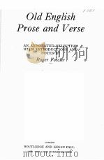OLD ENGLISH PROSE AND VERSE PDF电子版封面 0710013906 ROGER FOWLER
