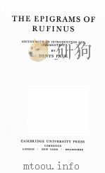 THE EPIGRAMS OF RUFINUS PDF电子版封面 0521217679 DENYS PAGE