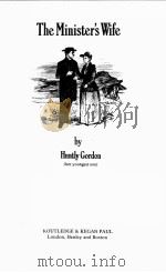 THE MINISTER‘S WIFE PDF电子版封面 0710088469 HUNTLY GORDON