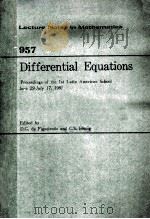 DIFFERENTIAL EQUATIONS 1982 PDF电子版封面 3540119151