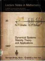 DYNAMICAL SYSTEMS:STABILITY THEORY AND APPLICATIONS 1967 PDF电子版封面