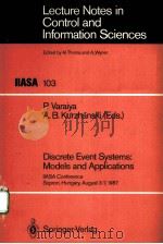 DISCRETE EVENT SYSTEMS： MODELS AND APPLICATIONS（ PDF版）