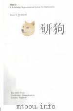 ONTIC:A KNOWLEDGE REPRESENTATION SYSTEM FOR MATHEMATICS PDF电子版封面 0262132354 DAVID A.MCALLESTER