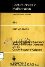 CALDERON-ZYGMUND OPERATORS,PSEUDO-DIFFERENTIAL OPERATORS AND THE CAUCHY INTEGRAL OF CALDERON 1983 PDF电子版封面 354012313X