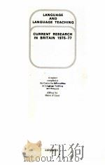 LANGUAGE AND LANGUAGE TEACHING CURRENT RESEARCH IN BRITAIN 1975-77（ PDF版）