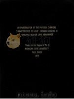 AN INVESTIGATION OF THE PHYSICAL CHEMICAL CHARACTERISTICS OF LIGHT-INDUCED EFFECTS IN PIGMENTED BILA（1975 PDF版）